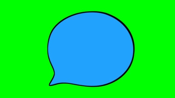 3在绿色屏幕背景上设置动画语音气泡蓝色。