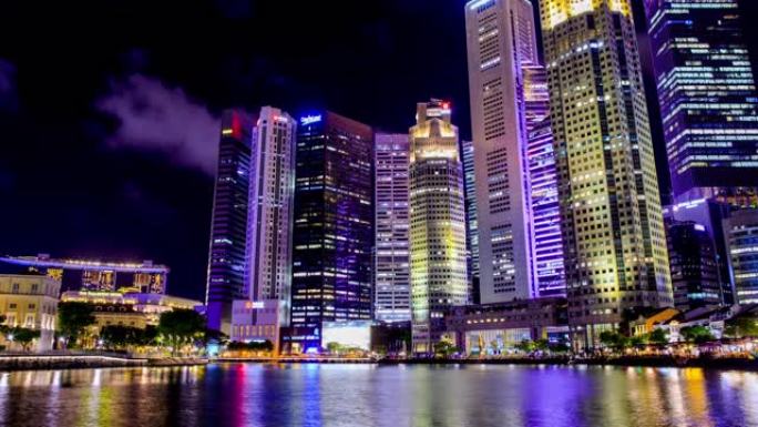 新加坡天际线夜色夜景宣传片风景风光