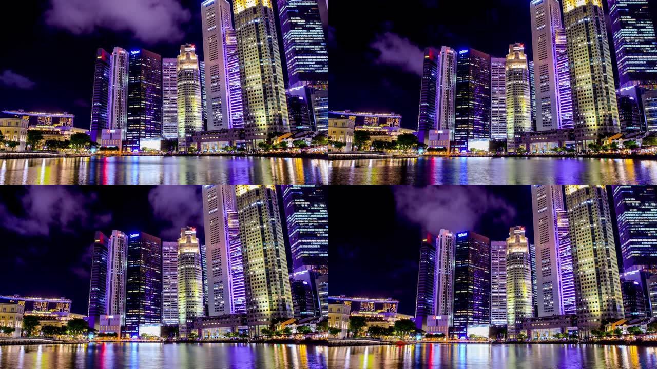 新加坡天际线夜色夜景宣传片风景风光