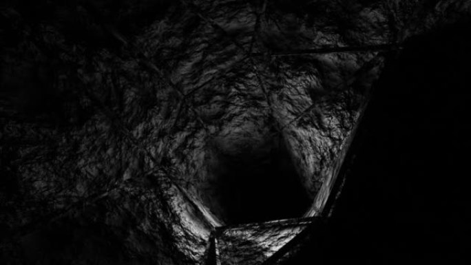 地下隧道到地球中心。进入悬崖深处。在落基山钻探隧道。洞穴式人工洞穴暗洞地下开挖。循环深孔3d渲染