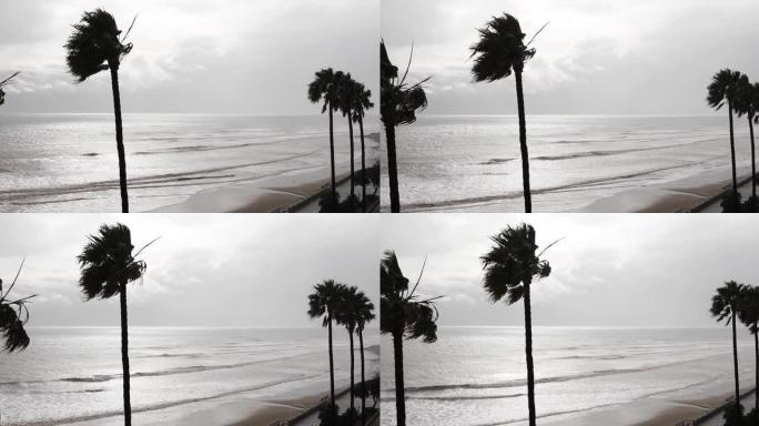 暴风雨日的海浪景观