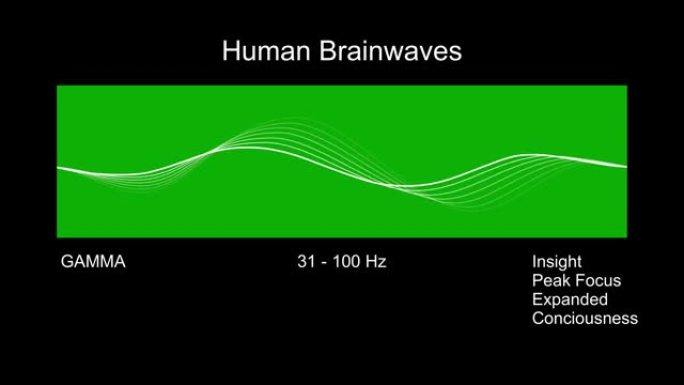 伽马人类脑电波图。4k动画。