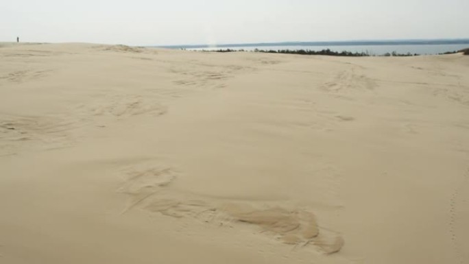 波兰埃巴野生海滩的鸟瞰图。从无人机上看到的沙丘