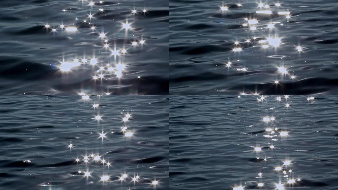 海洋上的阳光闪烁形成的恒星