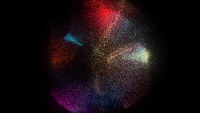 彩色粒子在慢动作中爆炸