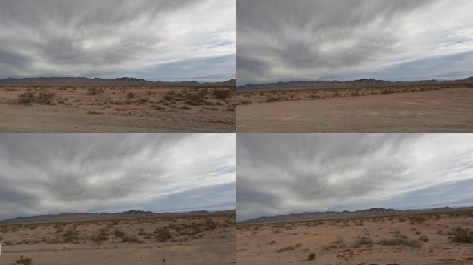 沙漠山脉和大胆天空的风景