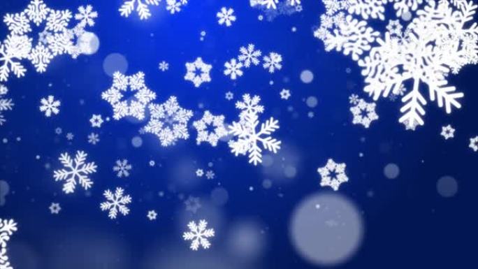 摘要蓝雪粒子移动循环BG圣诞快乐，假期，冬天，新年。