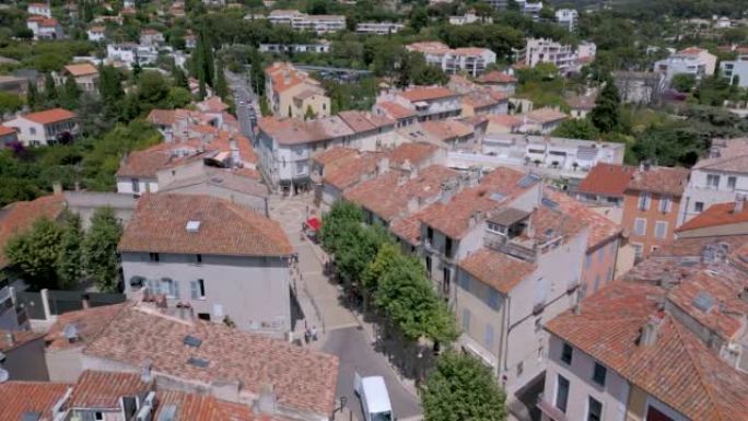 法国普罗旺斯地中海沿岸卡西斯老城的无人机拍摄