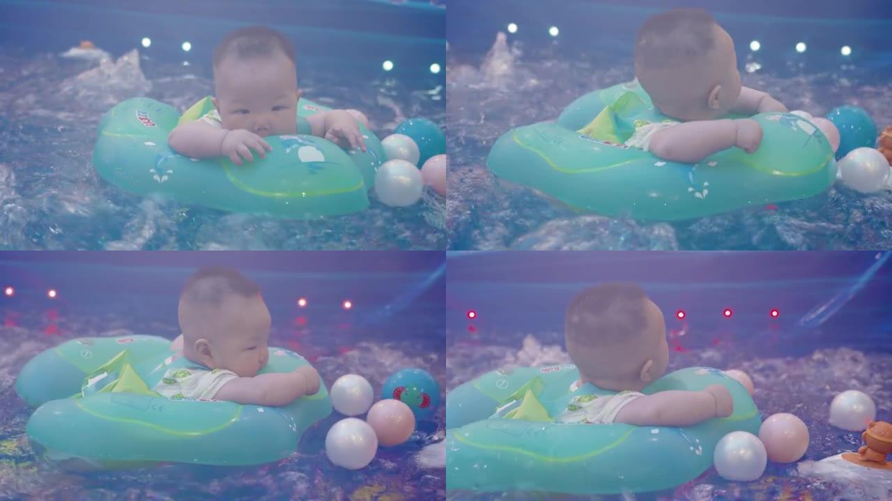 游泳时新生婴儿