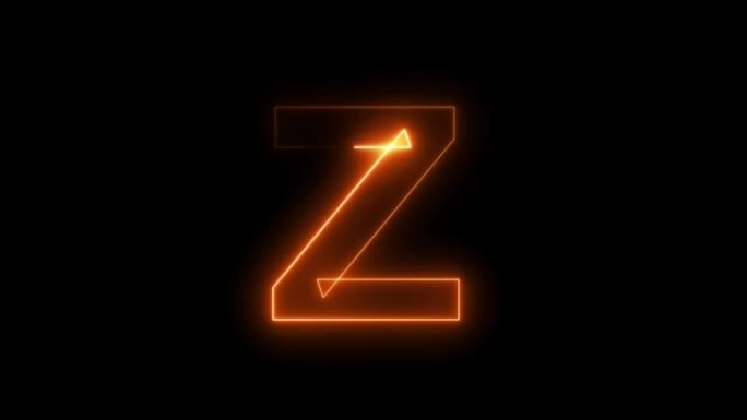 霓虹动画无缝字母Z。4k视频背景。