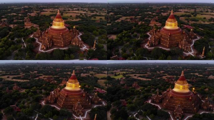 缅甸蒲甘神庙鸟瞰图