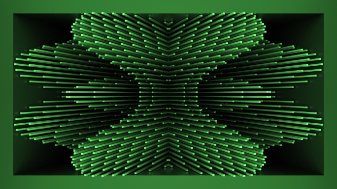 【裸眼3D】绿色华丽空间矩阵立体曲线韵律