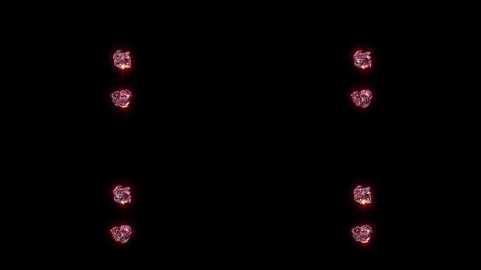 玫瑰闪亮时尚闪亮字母-黑色冒号，孤立循环视频