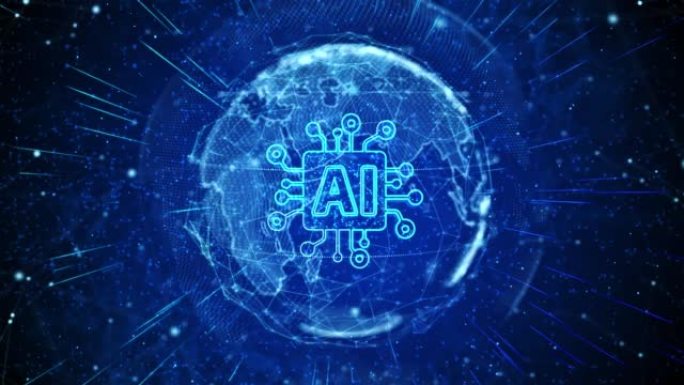 人工智能AI数字全球技术世界网络连接背景