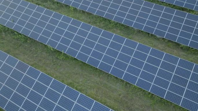 自然界日落时的太阳能电池板领域