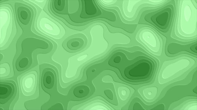 表面美丽的抽象波浪，白色和绿色渐变。流体CG图案背景，波浪形剪纸动画。