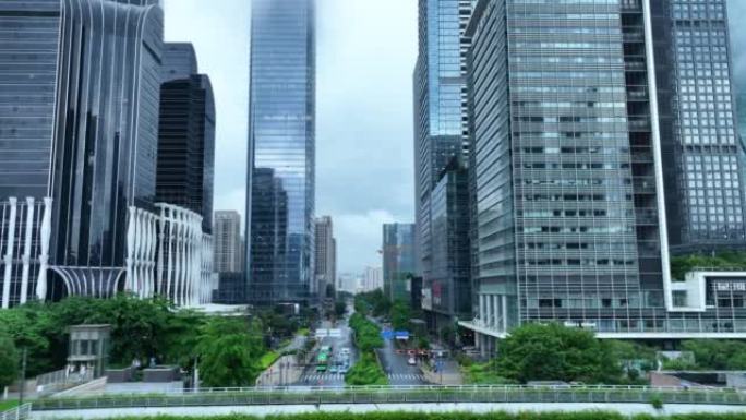 Aerial footage of landscape  in shenzhen city, Chi