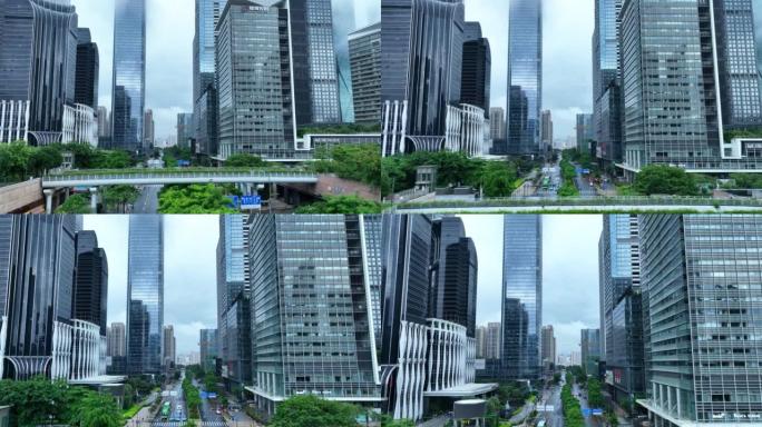 Aerial footage of landscape  in shenzhen city, Chi