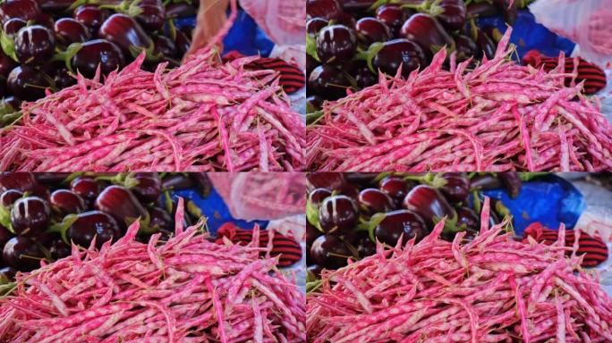 传统当地市场中的芸豆