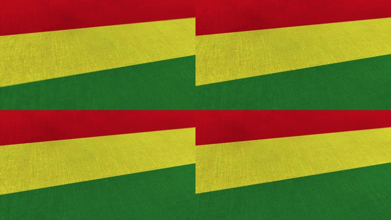 玻利维亚国旗动画库存视频-玻利维亚国旗纹理3d渲染背景-高度详细的织物图案