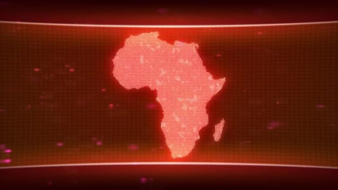 非洲地图轮廓由线点制成三角形的交流，互联网技术概念。