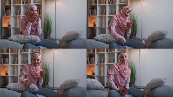 咖啡放松舒适的家庭妇女饮水杯