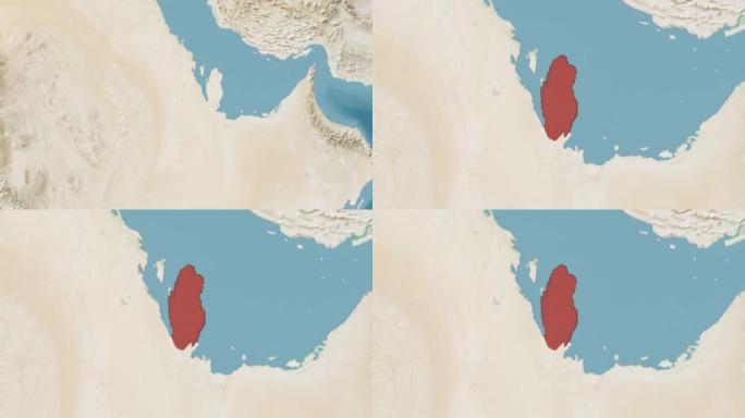 卡塔尔在没有文字的情况下放大世界地图