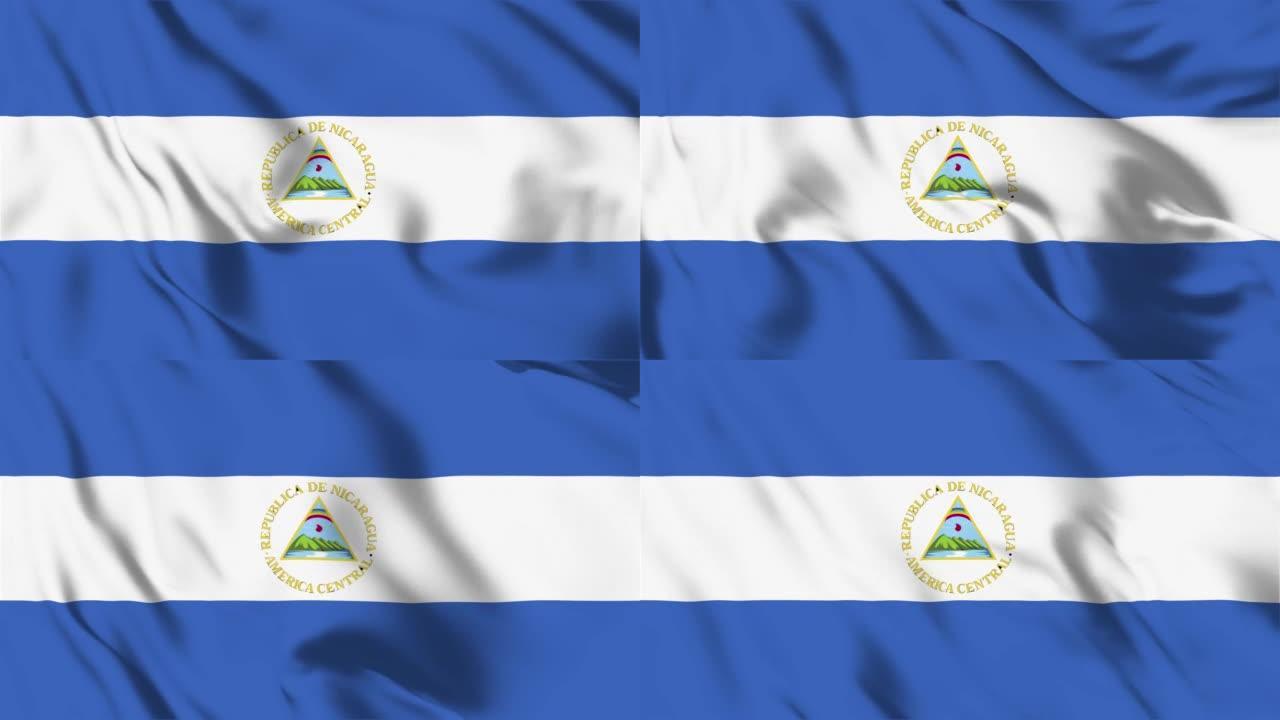 尼加拉瓜旗帜循环可4K分辨率
