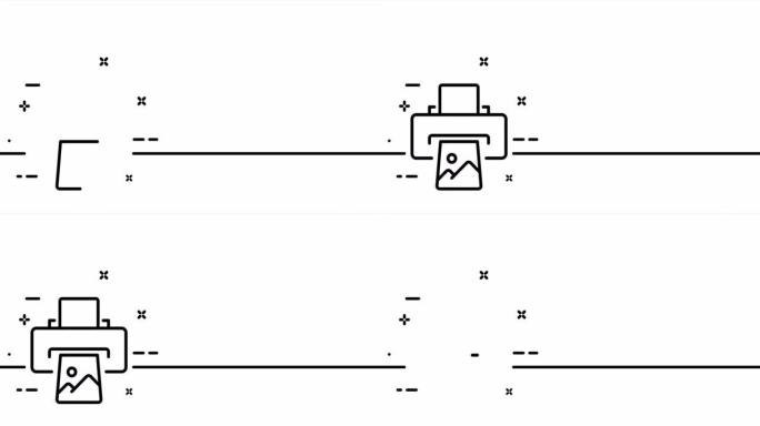 照片打印机。照片打印，快照，帧，摄影师，相机，增强，校正，滤镜，效果。一个线条画动画。运动设计。动画