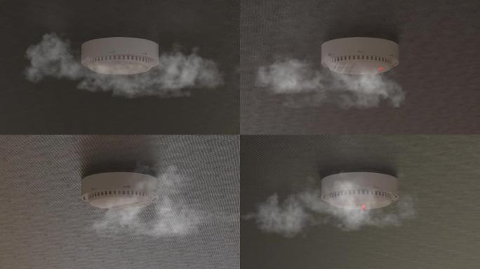 安装在公寓屋顶上的烟雾探测器。3d渲染