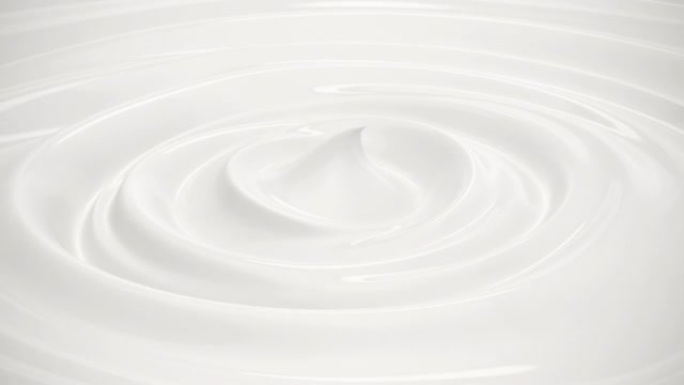 极端特写牛奶奶油漩涡干净的波纹。食品和饮料的纹理概念，化妆品概念的概念。4k. 3D动画。