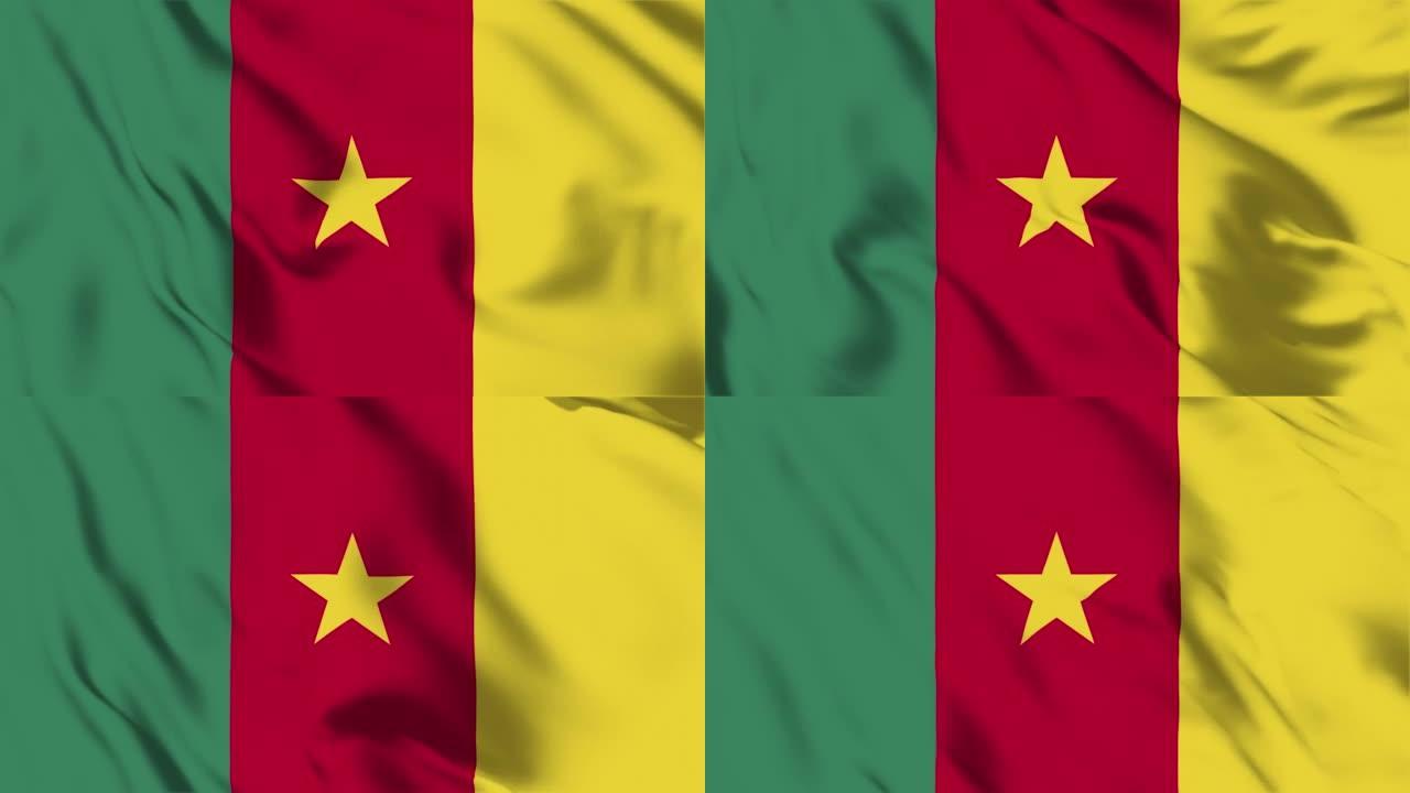 喀麦隆旗帜循环支持4K分辨率
