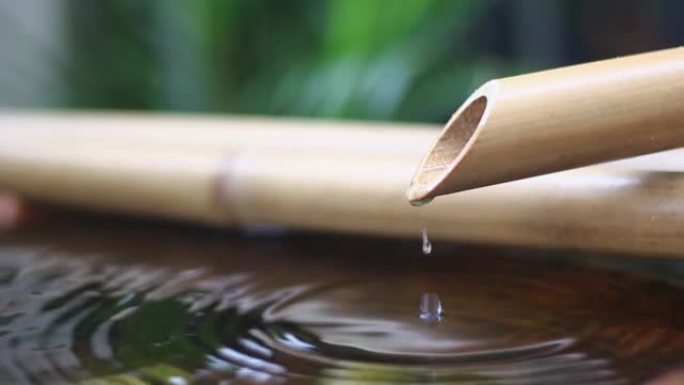日本花园风格水滴传统竹喷泉