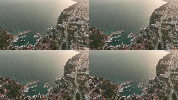 安塔利亚海港及市中心鸟瞰图