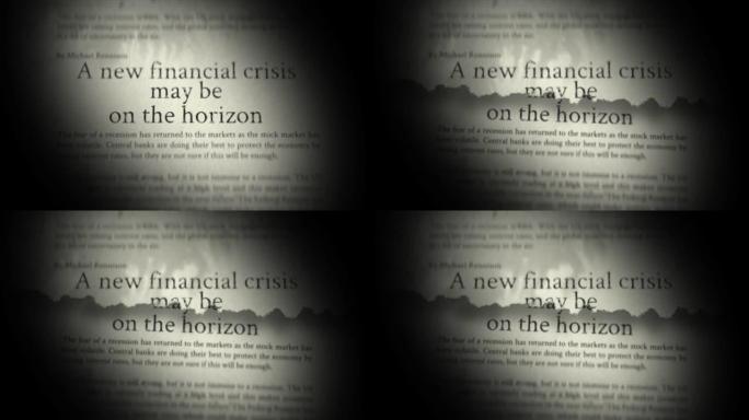 经济衰退恐惧，通货膨胀，股市崩盘，利率，经济，失业和价格上涨日报报道印刷。抽象概念。
