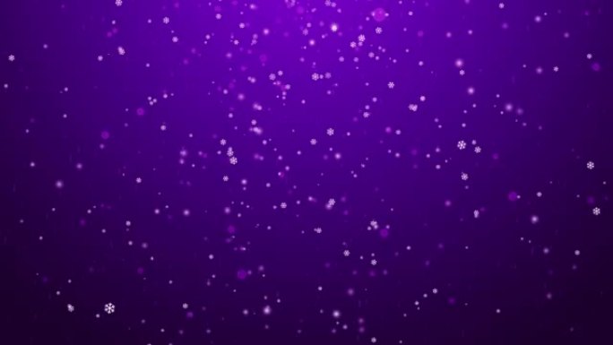 4k冬季紫色背景雪花
