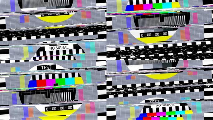毛刺电视静态噪声失真信号问题错误视频损坏复古风格80s测试图