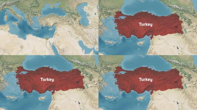 土耳其用文字放大世界地图