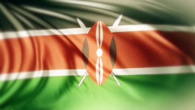 肯尼亚国家旗帜挥舞循环背景股票视频:肯尼亚旗帜股票mp4视频-肯尼亚旗帜挥舞水平股票视频