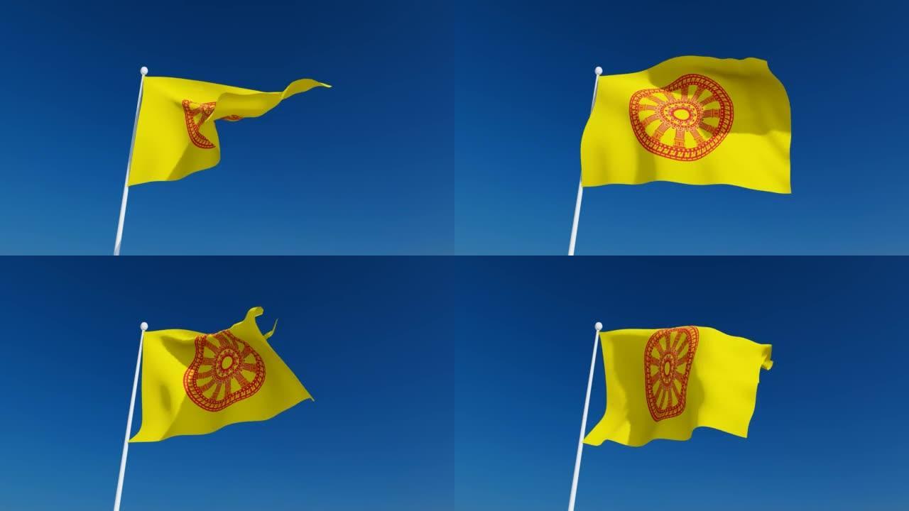 泰国佛教挥舞旗帜