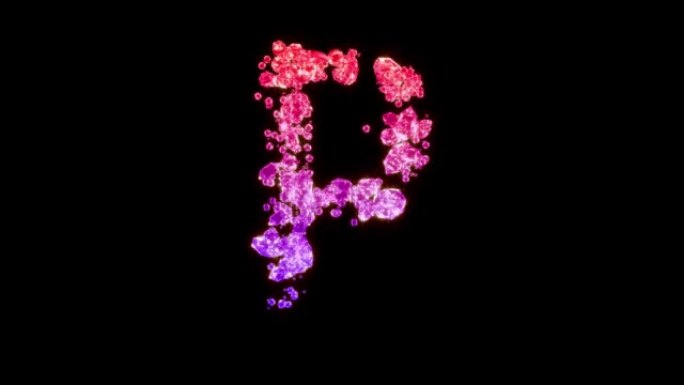 花式红色和粉色时尚宝石字母P，孤立循环视频