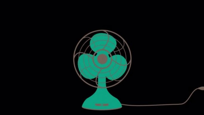 20世纪60年代昭和复古金属风扇插画视频