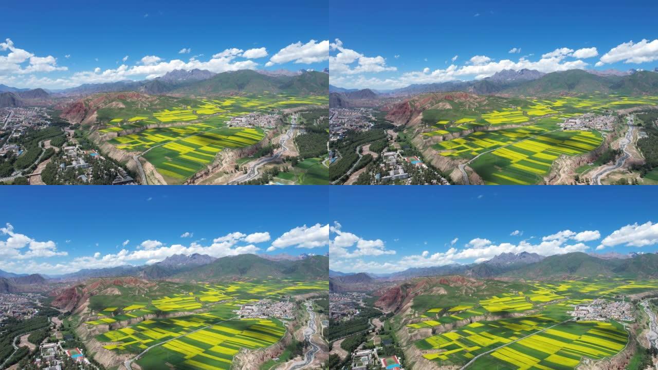 空中放大了青海省祁连国的卓尔山