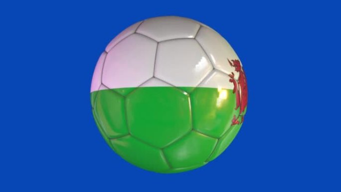 威尔士国旗足球。色度键和哑光。循环股票视频