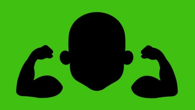animation icon black silhouette person biceps
