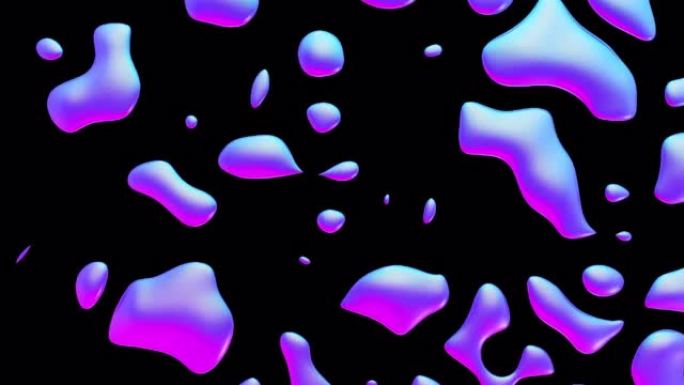 流体金属滴y2k背景。动态虹彩复变液体形式。