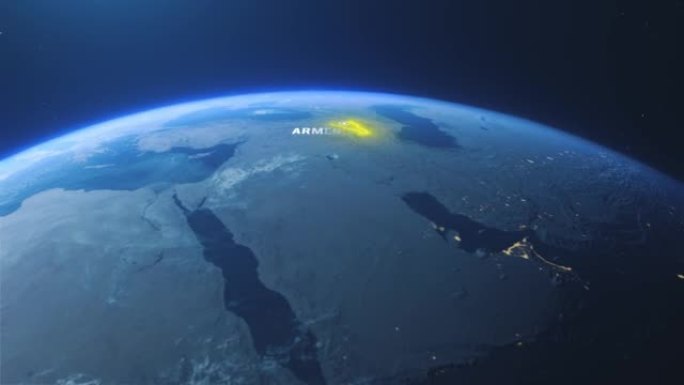 地球将太空放大到亚美尼亚国家