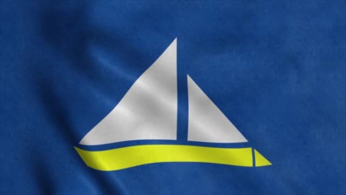 Damietta flag，埃及，在风中挥舞，逼真的背景