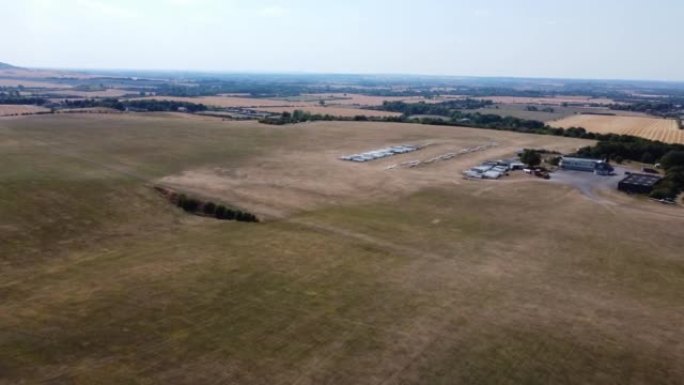 Glider's Airport in the field, High Angle Footage 