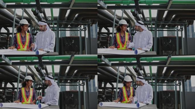4k video footage of Arab male engineer consults wi